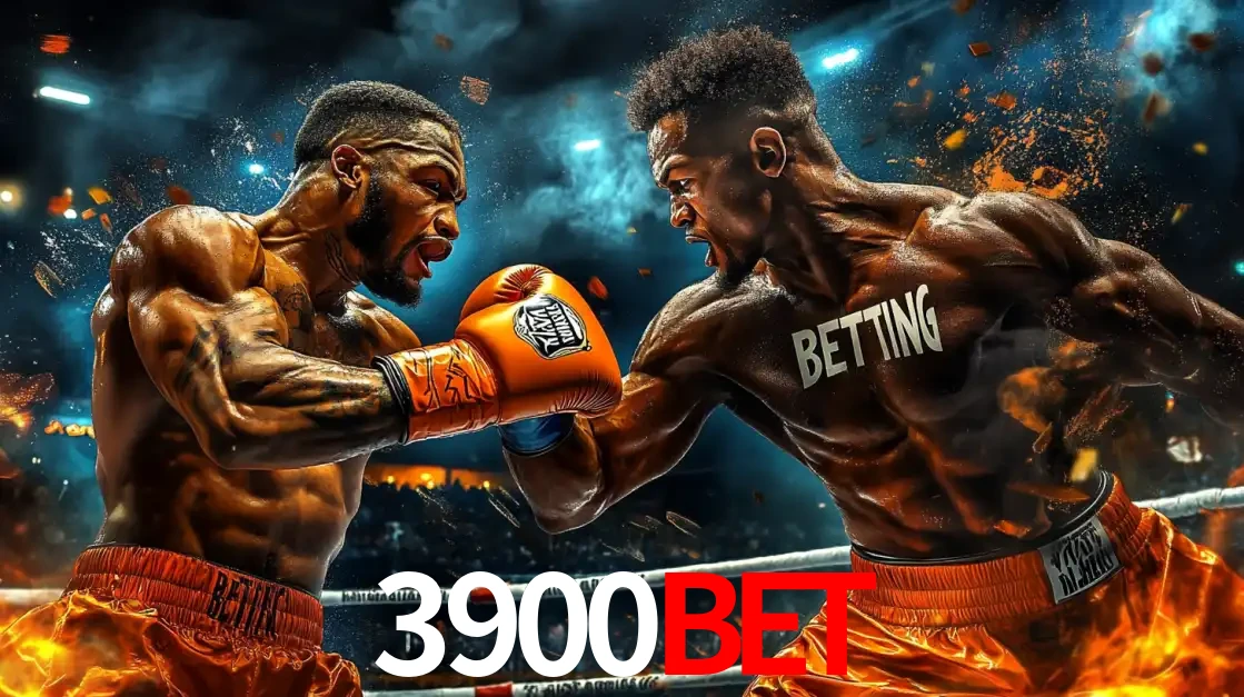 Dois boxeadores em uma luta intensa e explosiva, representando a adrenalina e as oportunidades de apostas em esportes de combate disponíveis na plataforma 3900BET.
