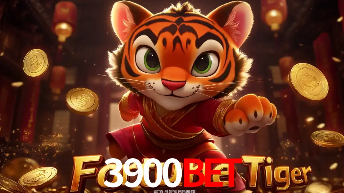 O carismático mascote do jogo de slot Fortune Tiger, um tigre fofo em pose de artes marciais, pronto para trazer sorte e multiplicadores de ganhos no cassino online 3900BET.