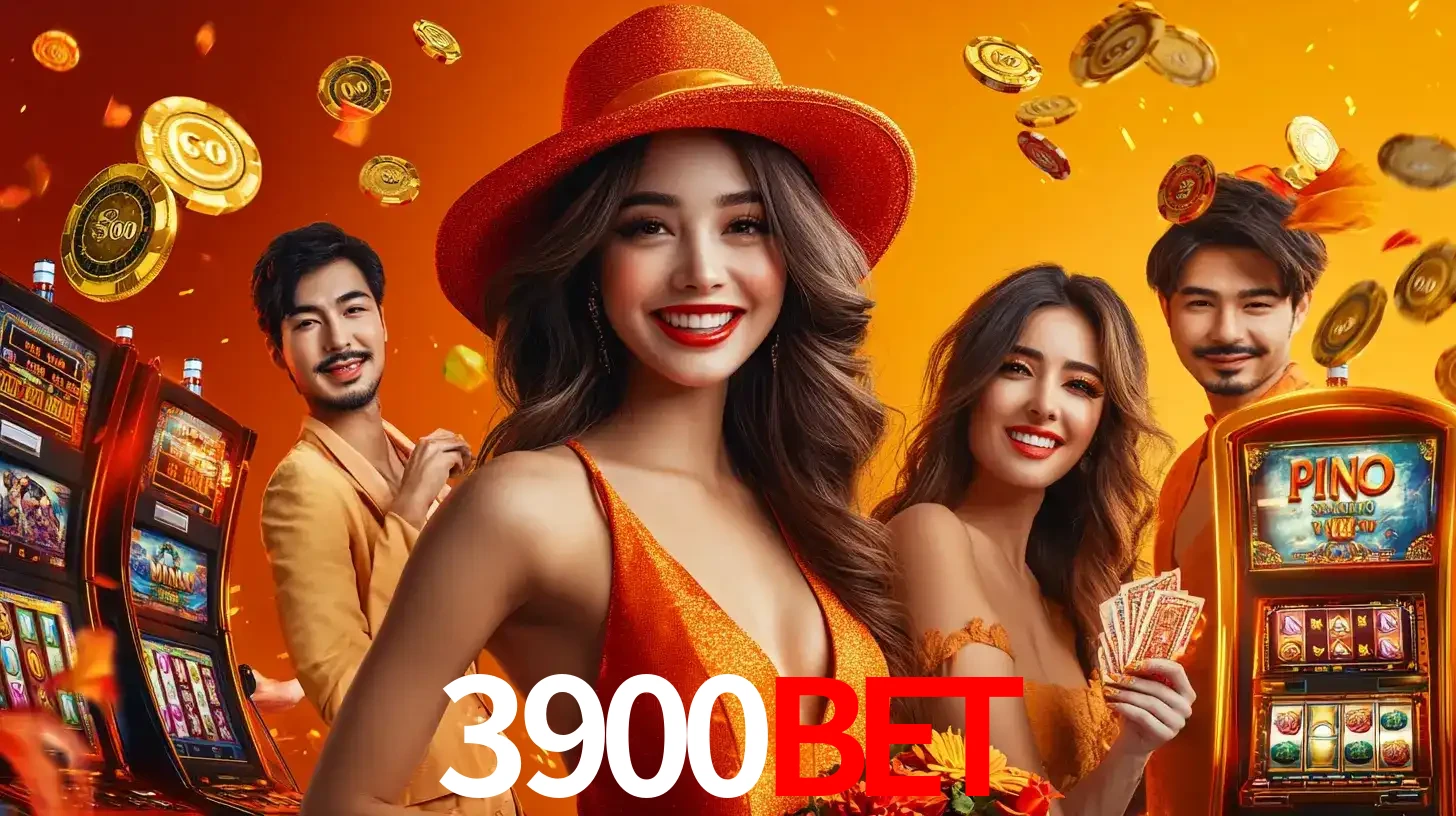Grupo de amigos asiáticos sorrindo e se divertindo com máquinas de caça-níqueis em um ambiente festivo, celebrando suas vitórias nos jogos de cassino do 3900BET.