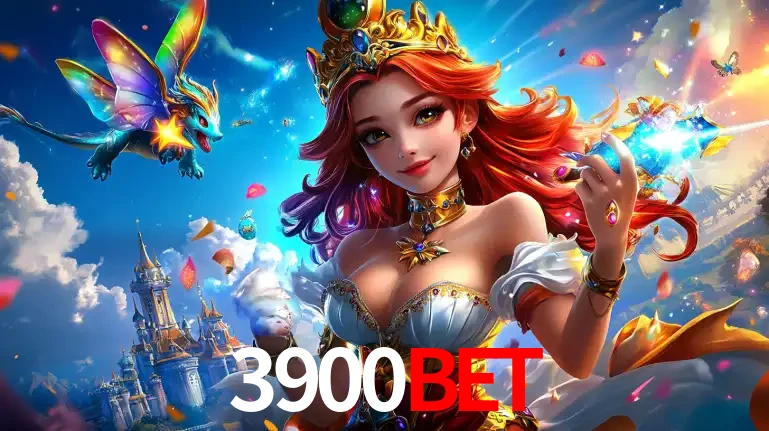 A princesa de um reino de fantasia mágico, com seu pequeno dragão, apresentando um mundo de prêmios encantados nos jogos de caça-níqueis do cassino 3900BET.